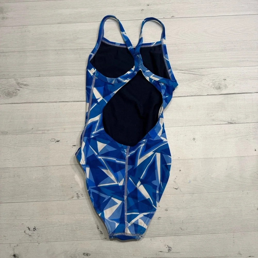 Arena girls‎ blue geometric one piece swimsuit size 24